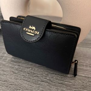 Coach Navy Blue monogram print medium size wallet